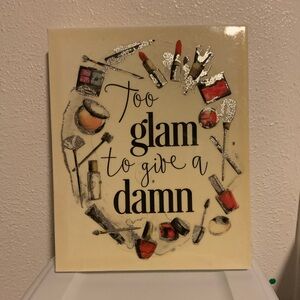 💄💋Bebe Glossy Canvas Makeup Glam Inspirational Decorative Wall Hanging